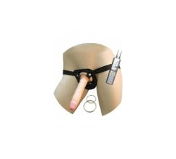  All American Whoppers Vibrating Dong Universal Harness 7 Inch Beige   